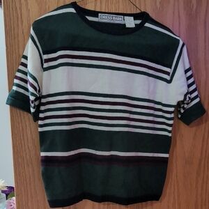 Dress Barn PS Green and White Striped Tee